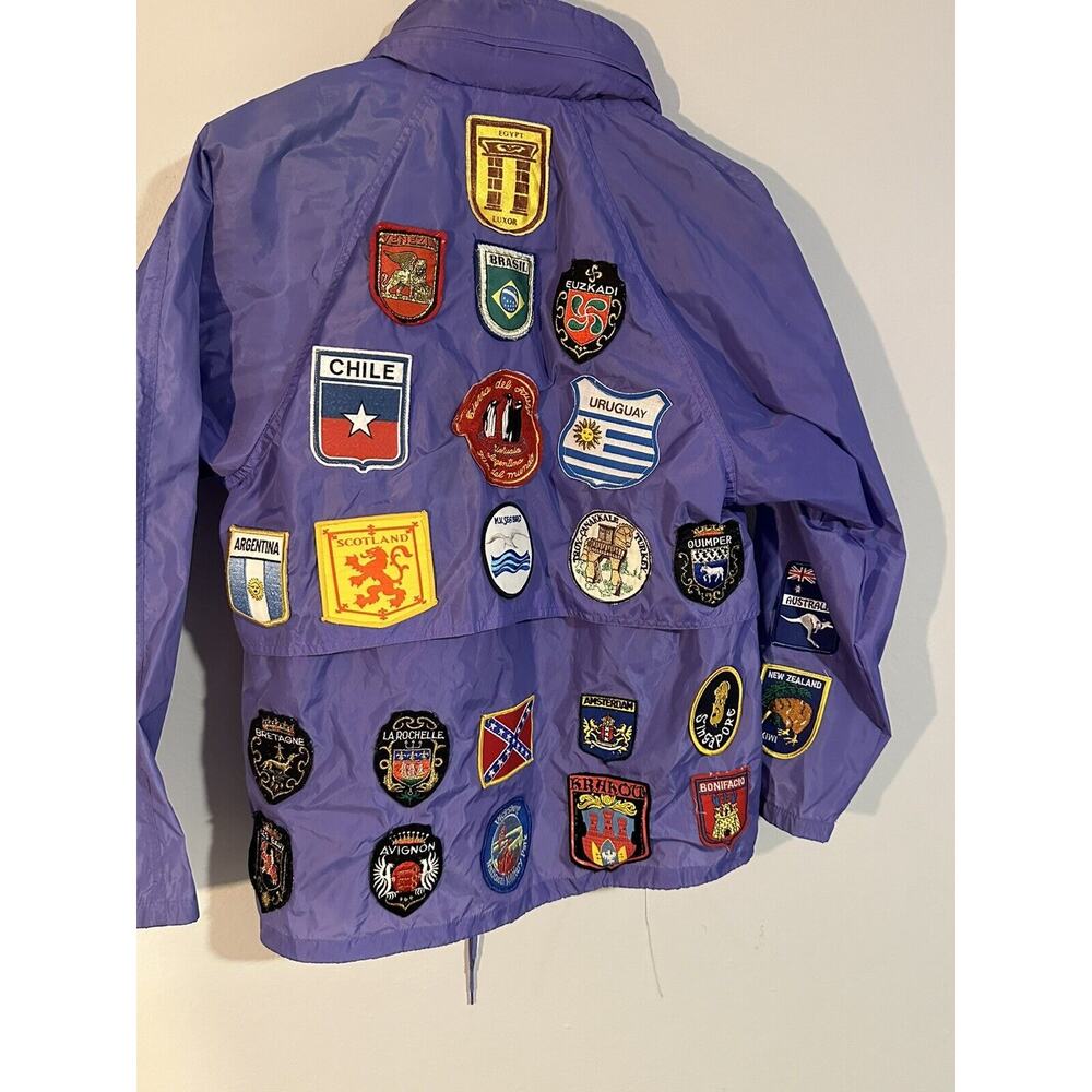 Vintage Women's S Eddie Bauer Nylon Windbreaker Jacket Collectible Patches